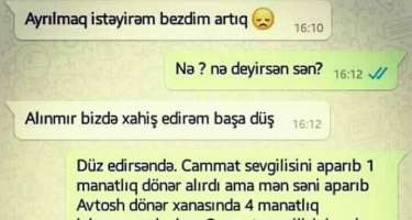 İki sevgilinin AYRILIQ MESAJI