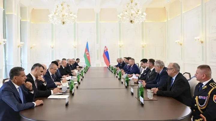 İlham Əliyevin Slovakiya Prezidenti ilə geniş tərkibdə görüşü oldu