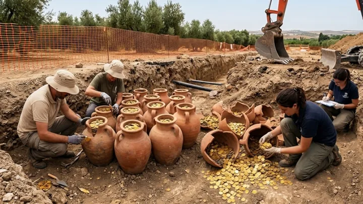 Boru xətti çəkən fəhlələr 600 kiloqramlıq xəzinə tapdılar