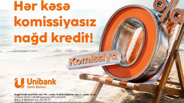 “Unibank”dan 2 günlük sərfəli nağd kredit aksiyası: