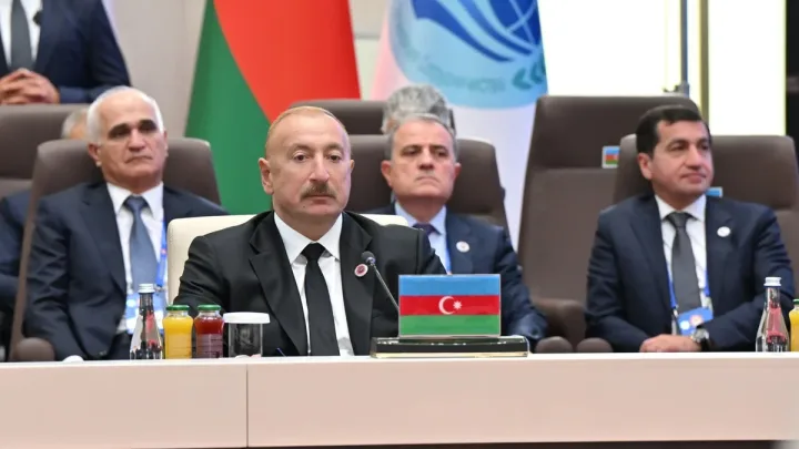 Prezidentin sosial media hesablarında "ŞƏT plyus" formatında görüşündəki çıxışına dair paylaşım edildi