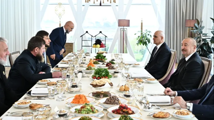 Azərbaycan Prezidenti və Çeçenistan başçısı birgə nahar ediblər