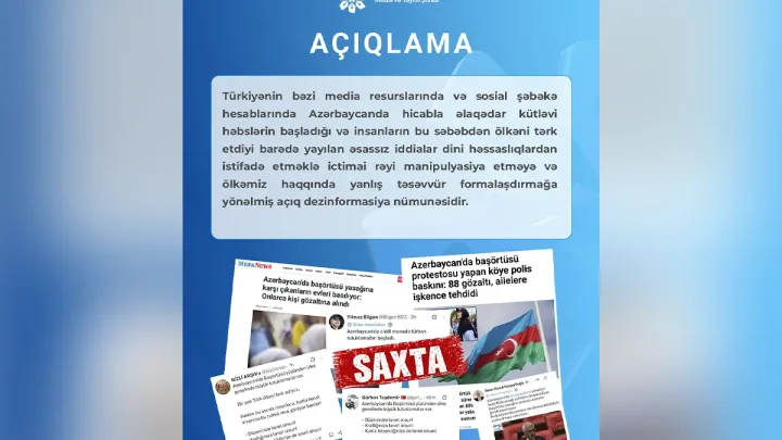 Media və Yayım Şurası Azərbaycan haqqında saxta məlumatların yayılmasını qətiyyətlə pisləyib