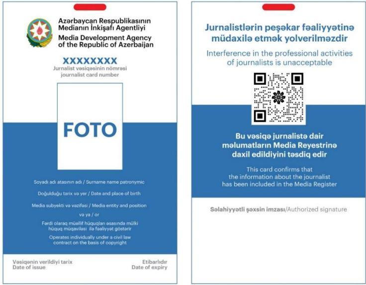"Yeni jurnalist vəsiqəsi beynəlxalq standartlara uyğun hazırlanıb" - 