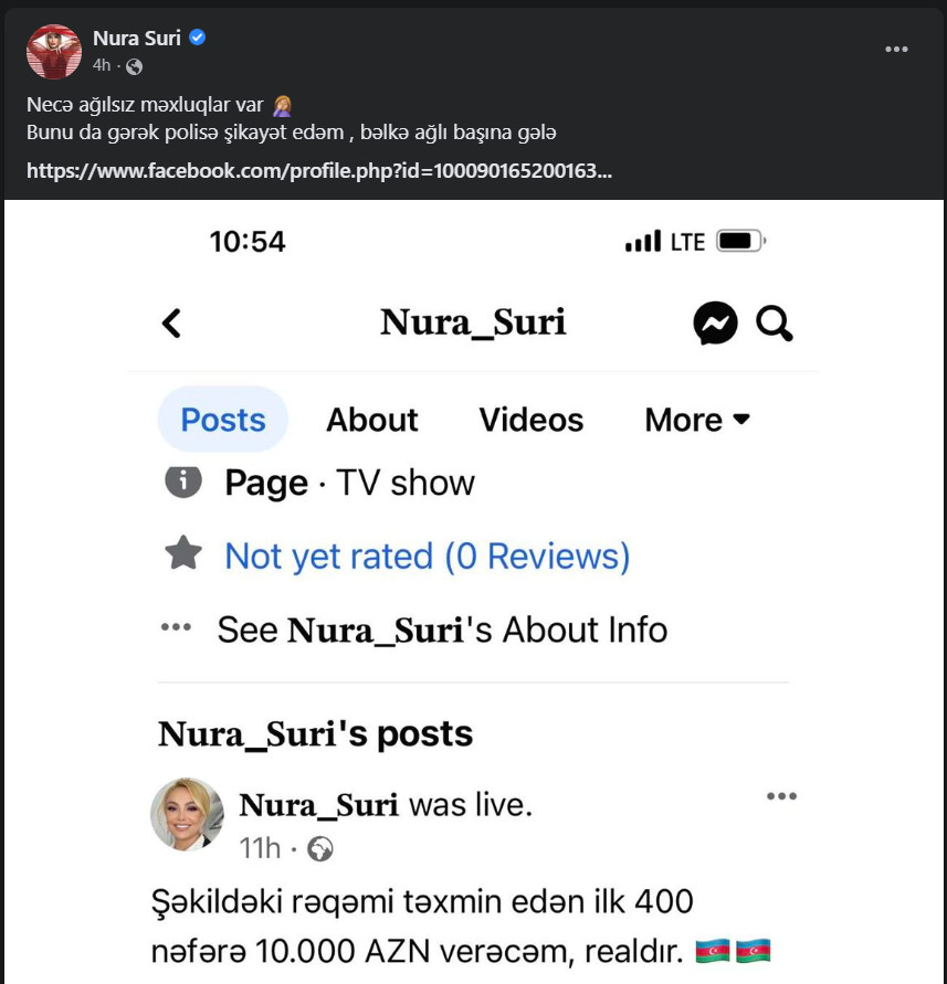 Nura Suri polisə müraciət ecəcək - 