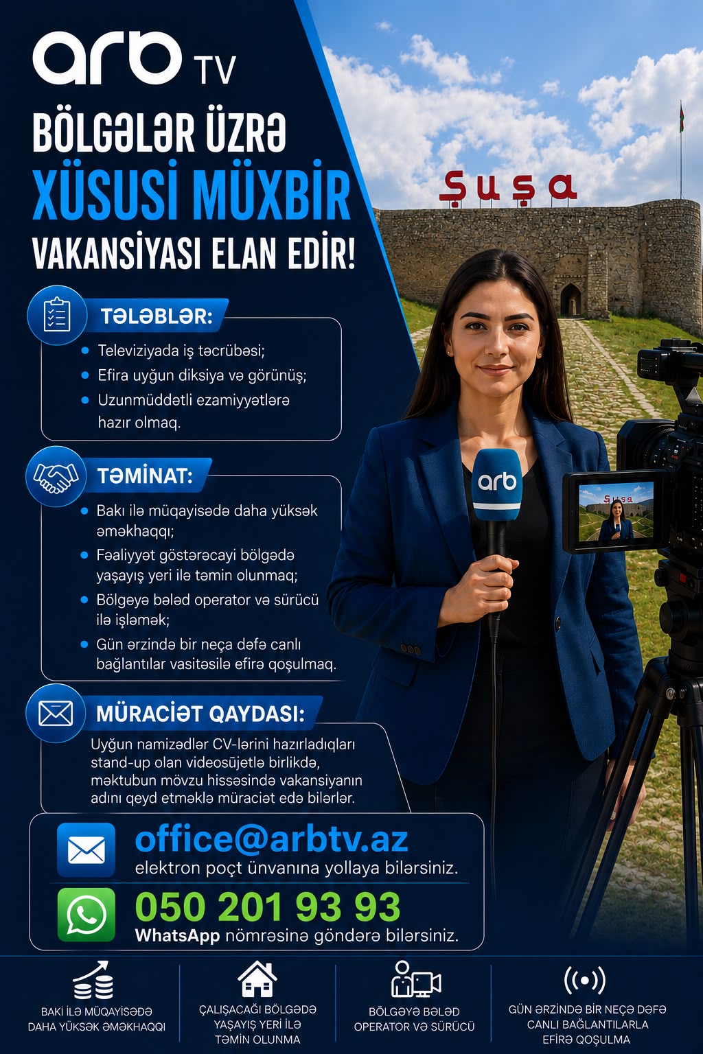 ARB TV xüsusi müxbir vakansiyası elan edir