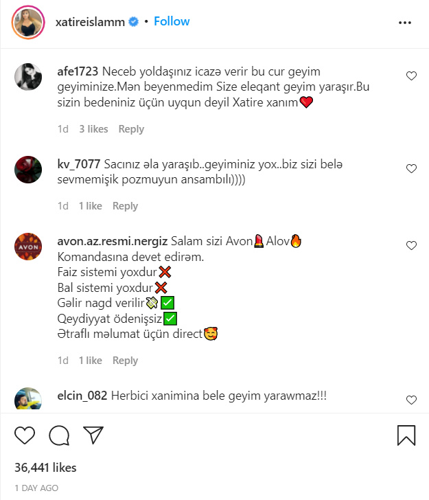 Xatirə İslam açıq-saçıq geyindi, tənqid olundu - "Bədəninizə uyğun deyil" /