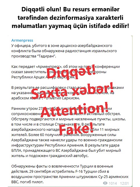 Ermənilər mediada təxribatçı addımlarını davam etdirirlər - 