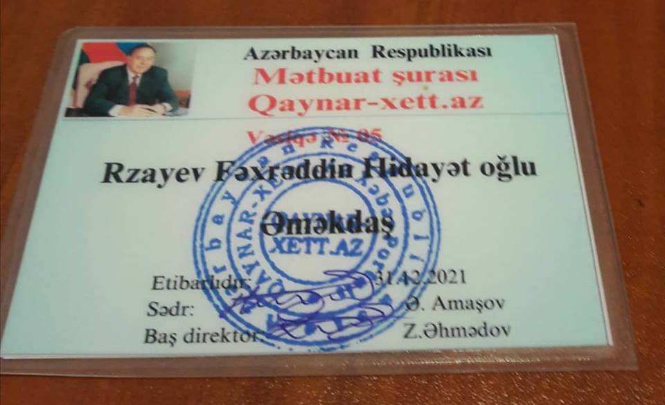 Mətbuat Şurasının adından SAXTAKARLIQ EDİLİB