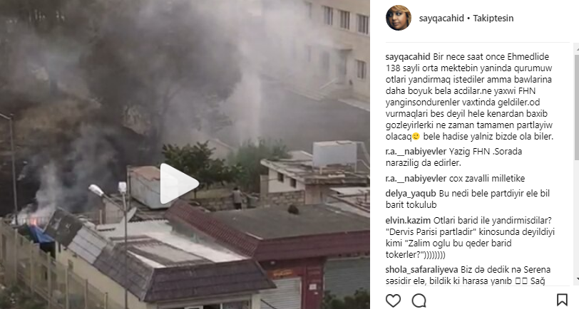 Bakıda quru otları yandırmaq istədilər