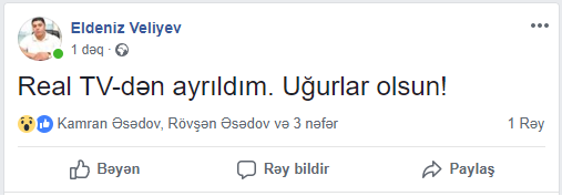 Tanınmış jurnalist İŞDƏN AYRILDI