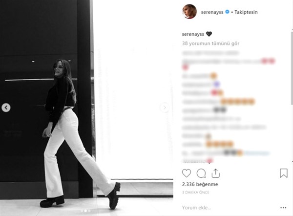 Serenay Sarıkaya bu paylaşımı ilə yenidən gündəmə gəlib