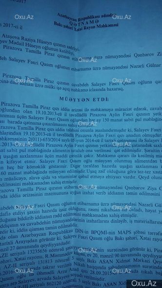 Nazəninin üç dəfə evlənən oğlu qızına sahib çıxmır?