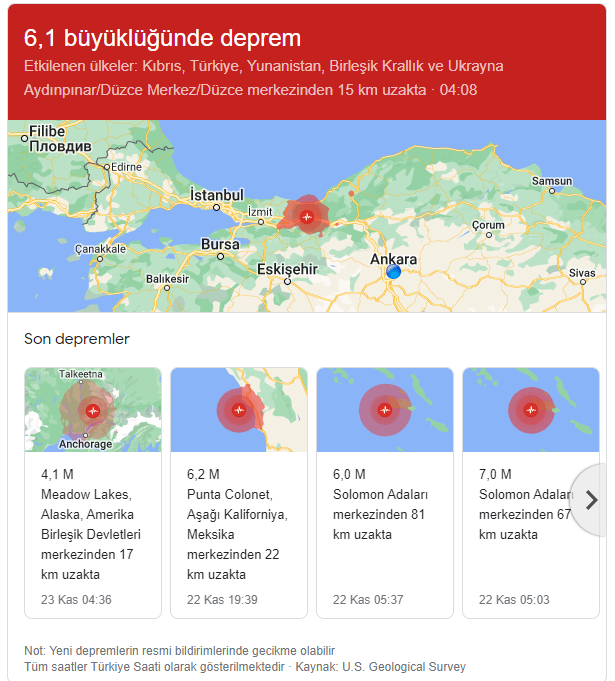 "Türkiyədə baş verən zəlzələ Böyük Britaniyada da hiss edilib" - 