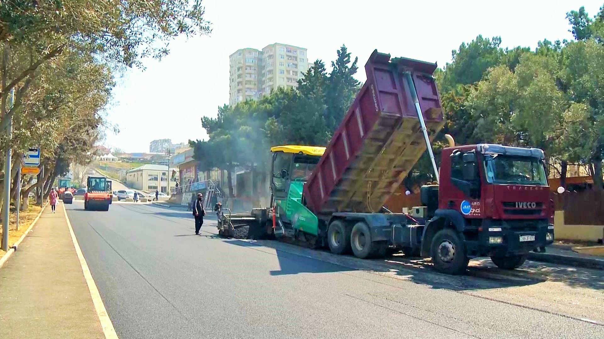 Bakının Xudu Məmədov küçəsi təmir edilir –
