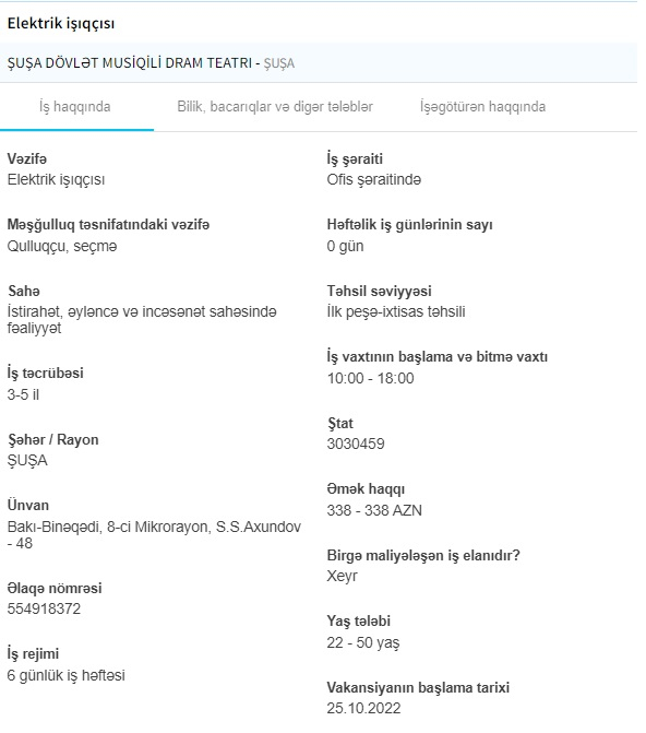 Qarabağda işləmək istəyənlərin NƏZƏRİNƏ -