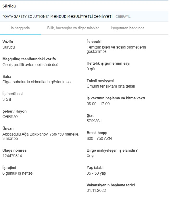 Qarabağda işləmək istəyənlərin NƏZƏRİNƏ -