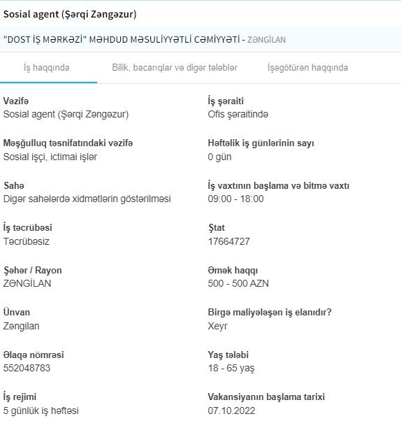 Qarabağda işləmək istəyənlərin NƏZƏRİNƏ -